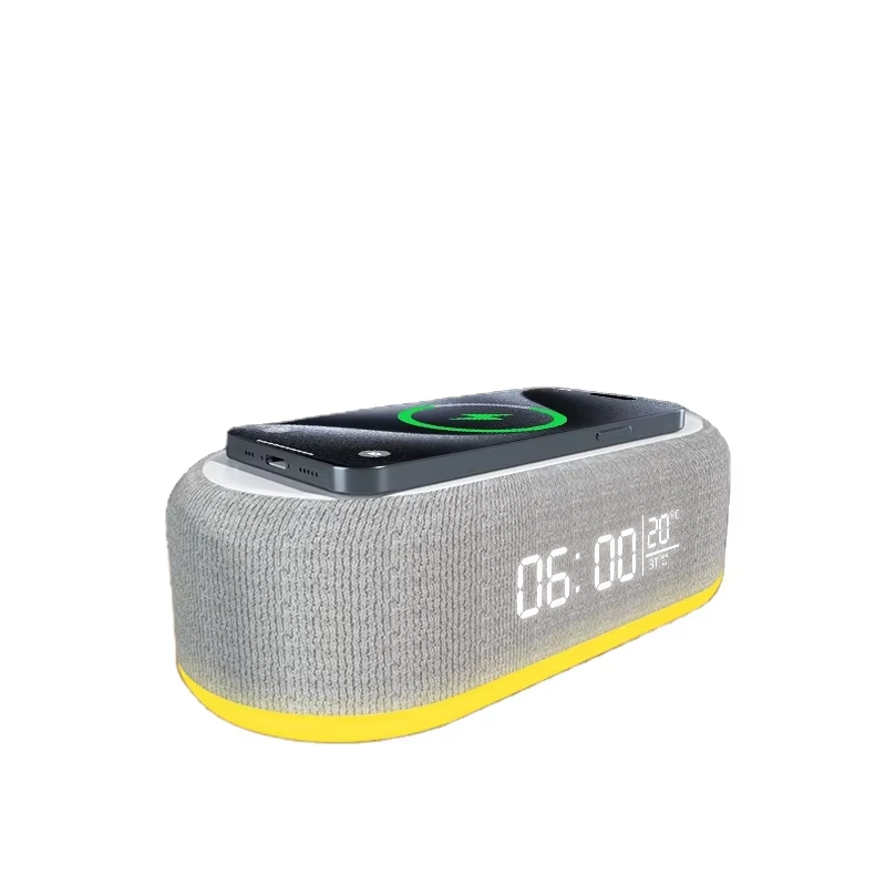 Trending Smart Atmosphere Light Speaker 15W Mobile Phone Wireless Charger Lamp Clock BT Bluetooths Speaker