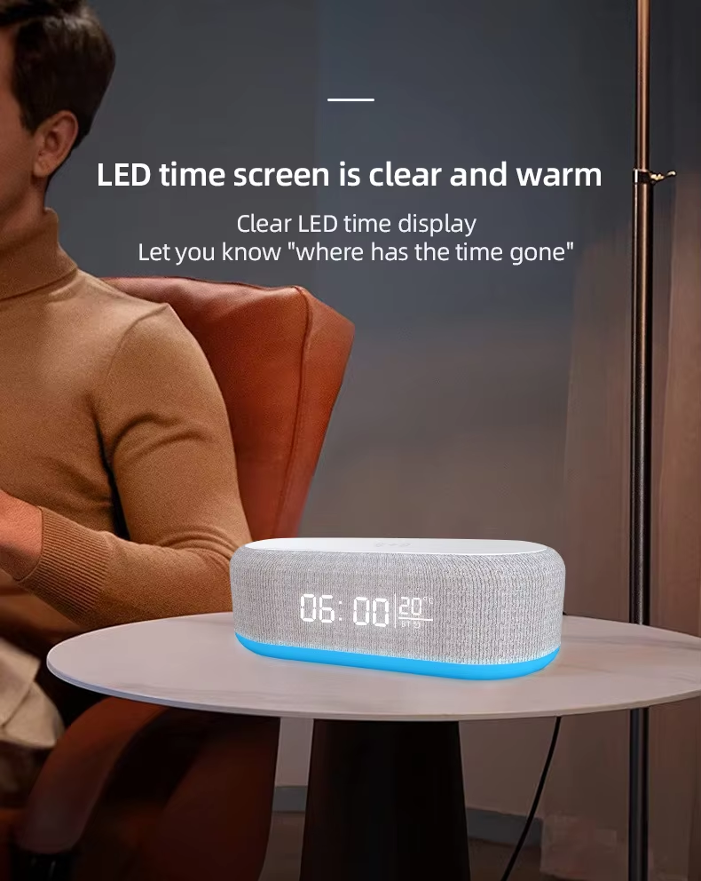 Trending Smart Atmosphere Light Speaker 15W Mobile Phone Wireless Charger Lamp Clock BT Bluetooths Speaker