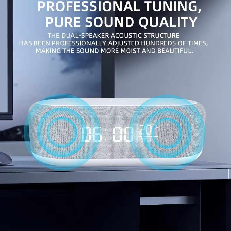 Trending Smart Atmosphere Light Speaker 15W Mobile Phone Wireless Charger Lamp Clock BT Bluetooths Speaker