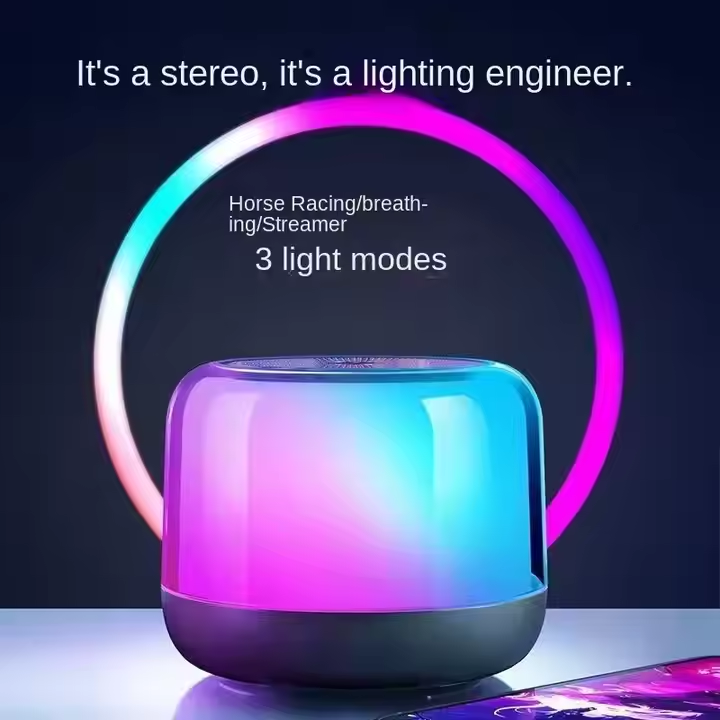 2025 Waterproof Stereo BT S500 Outdoor Wireless Dj Party Mini RGB Smart Portable Gaming Colorful LED Speaker