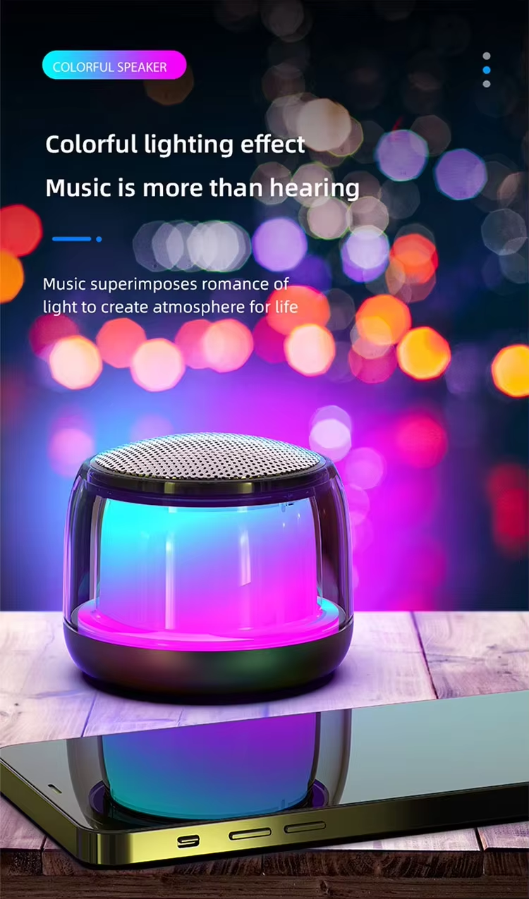 2025 Waterproof Stereo BT S500 Outdoor Wireless Dj Party Mini RGB Smart Portable Gaming Colorful LED Speaker