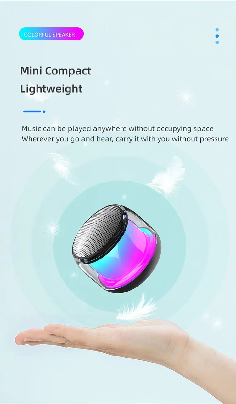 2025 Waterproof Stereo BT S500 Outdoor Wireless Dj Party Mini RGB Smart Portable Gaming Colorful LED Speaker