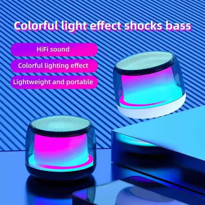 2025 Waterproof Stereo BT S500 Outdoor Wireless Dj Party Mini RGB Smart Portable Gaming Colorful LED Speaker