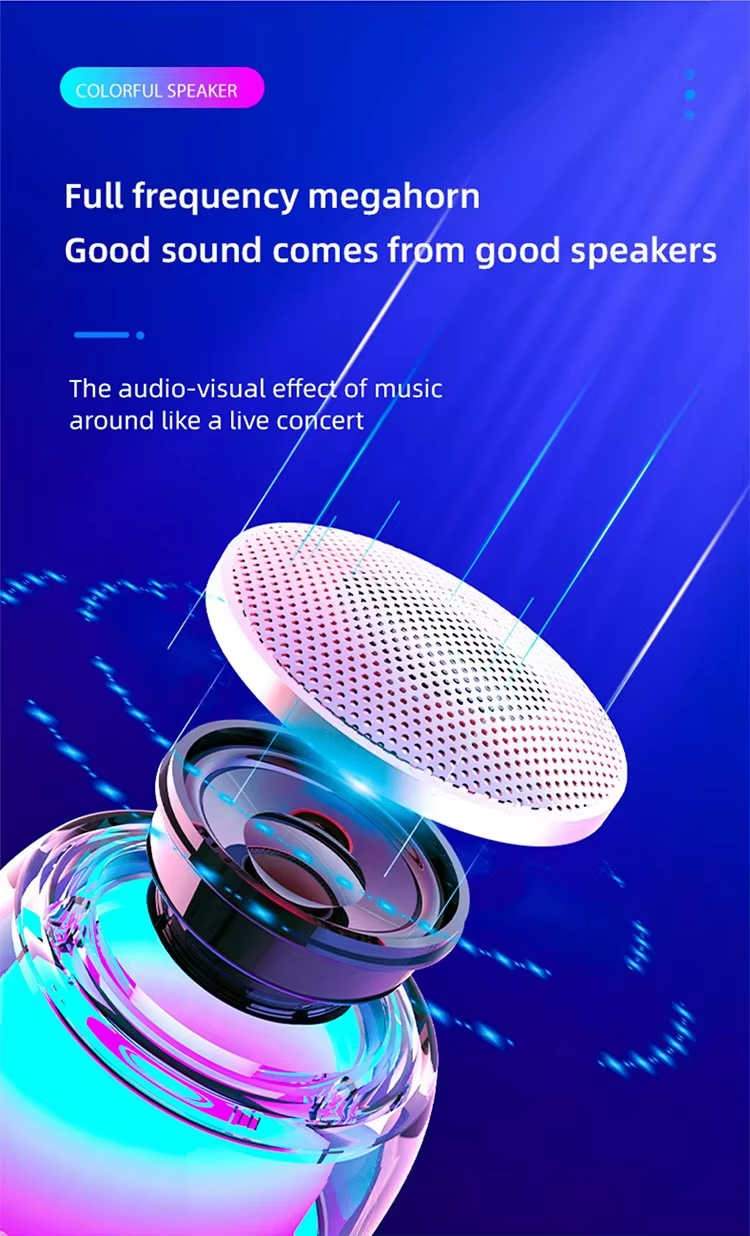 2025 Waterproof Stereo BT S500 Outdoor Wireless Dj Party Mini RGB Smart Portable Gaming Colorful LED Speaker
