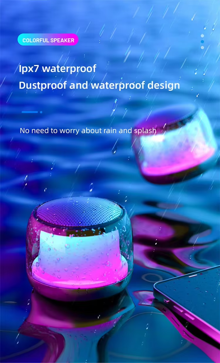 2025 Waterproof Stereo BT S500 Outdoor Wireless Dj Party Mini RGB Smart Portable Gaming Colorful LED Speaker