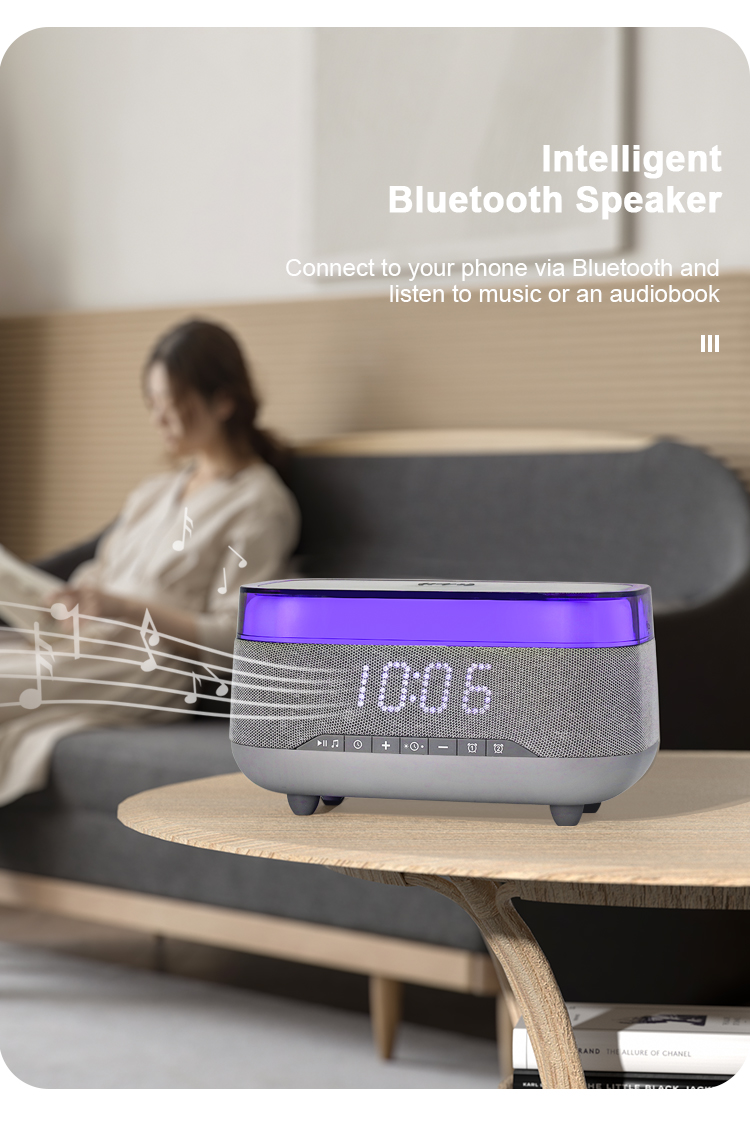 2025 New Multifunction Smart Blue Tooth Speaker with Wireless Charger and Alarm Clock