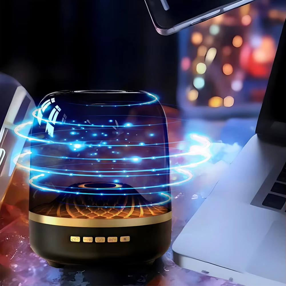 Supper BASS Wireless Bluetooth Speaker RGB Light Outdoor Sound Box Card-Inserting Voice Broadcast Mini Smart Speaker