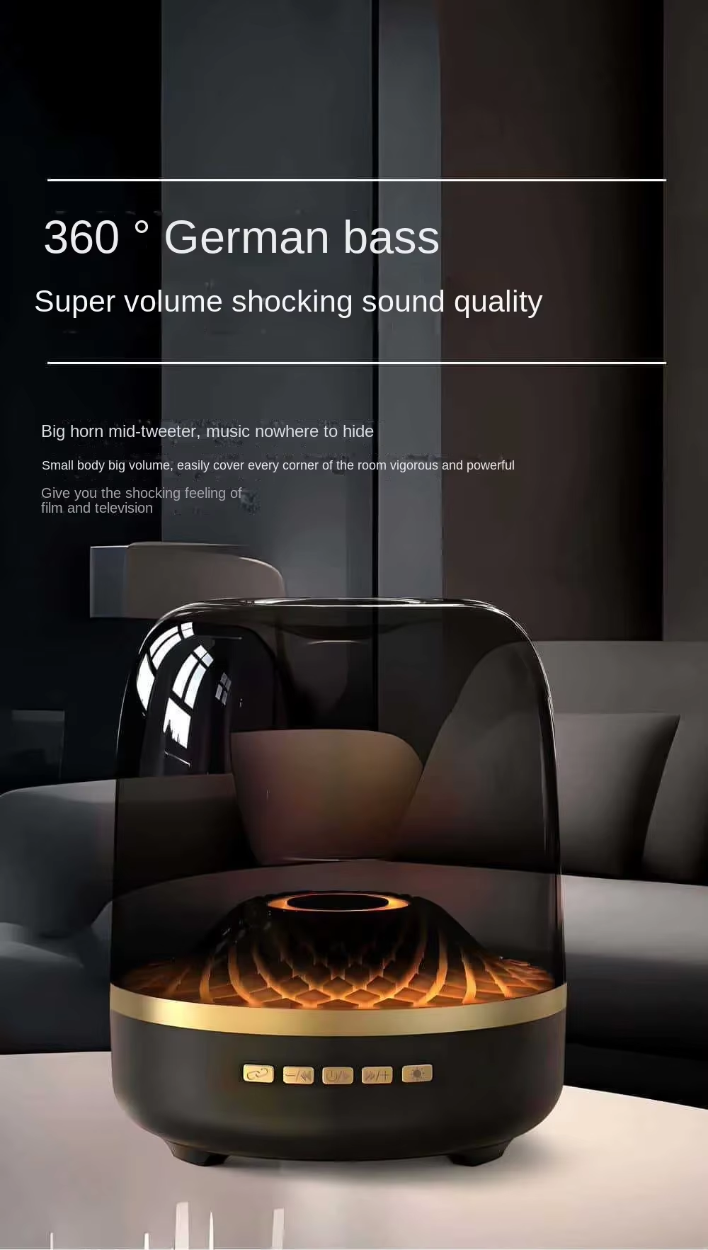 Supper BASS Wireless Bluetooth Speaker RGB Light Outdoor Sound Box Card-Inserting Voice Broadcast Mini Smart Speaker